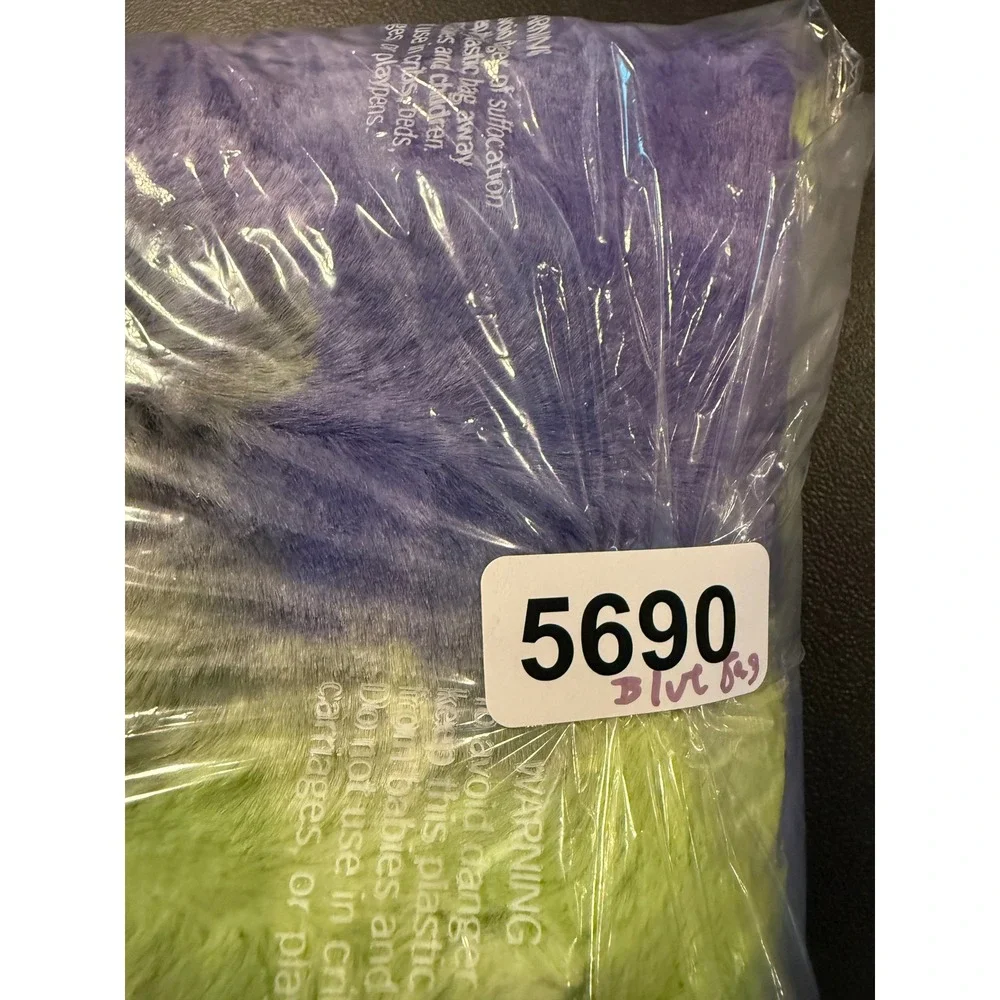 Sew Sweet Designs Minky 28x19 Pillowcase Cover Purple Green Tie Dye Plush NEW